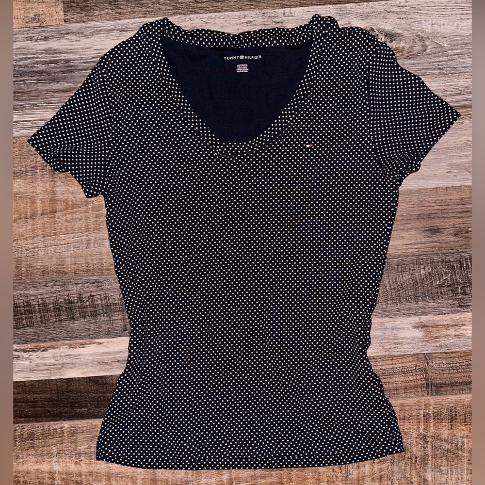Tommy Hilfiger Women's Navy Polka Dot Tee
